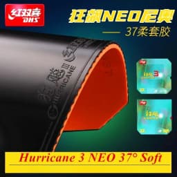1 Pcs DHS Hurricane 3 NEO 37 Degrees Soft Table Tennis Rubber DHS Hurricane 3 37° Neo Soft Provincial Ping Pong Sponge