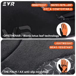 EVR Winter Cycling Gloves Windproof Fleece Thermal Full Finger Bike Gloves Men's Women's Road MTB Cycling Gloves Outdoor Sports