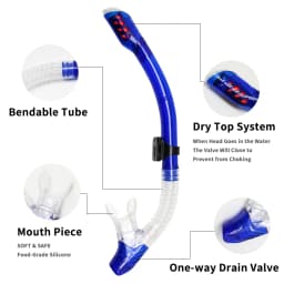 Optical Diving Gear Kit Myopia Snorkel Set, Different Strength for Each Eye, Nearsighted Dry Top Scuba Mask