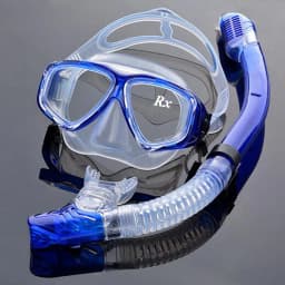 Optical Diving Gear Kit Myopia Snorkel Set, Different Strength for Each Eye, Nearsighted Dry Top Scuba Mask