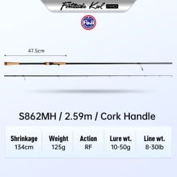 Kingdom Fortitude Keel Pro Fishing Rod 2.59m 2.76m RF Action MH Fuji A Toray Carbon Cloth Long Casting Spinning Fishing Rods