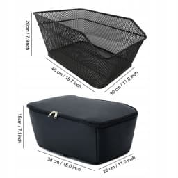Waterproof Rear Bike Basket 10kg – Black Foldable Bicycle Cargo Rack Bag, Quick Release, 20L for Shopping & Storage