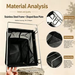 IGT Table Pull-Out Drain Basket Portable Lightweight Foldable Drain Basket Camping Table Storage Bag IGT Table Accessories