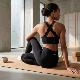 Women Quick Dry Yoga Set 2 Piece High Support Sports Bra with Pads High Waist Leggings Tummy Control Running Training Wear