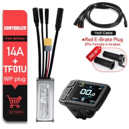 KT Ebike Sinewave Waterproof Controller 36V48V 250W350W500W1000W1500W LCD5 TF01U Display Electric Bicycle Conversion Kit Parts