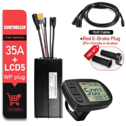 KT Ebike Sinewave Waterproof Controller 36V48V 250W350W500W1000W1500W LCD5 TF01U Display Electric Bicycle Conversion Kit Parts