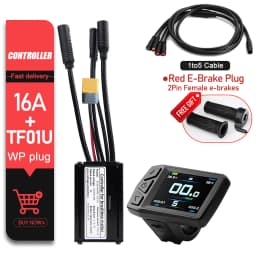 KT Ebike Sinewave Waterproof Controller 36V48V 250W350W500W1000W1500W LCD5 TF01U Display Electric Bicycle Conversion Kit Parts