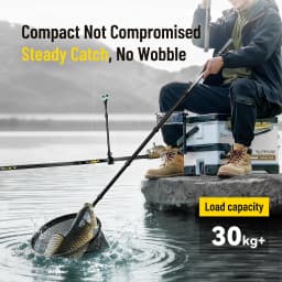 Telescopic Fishing Net 2.8m Carbon Fiber Landing Net with Lightweight Tough Pole for Freshwater Saltwater
