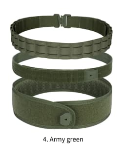 Tactical Belt 3 IN 1 Laser Cut Quick Release Buckle MOLLE Combat Shooting Belt with Inner Belt & Back Support Pad