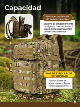 32L/50L Military Tactical Backpack, Large Assault Pack for Camping Hiking with, Durable Daypack Rucksack for Men Travel Work Backpack