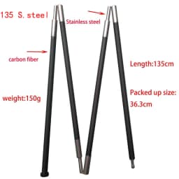Ultralight Lightweight Carbon Fiber 3F Lanshan Asta Zpacks Tent Support Rod Sturdy Stiff Rigid Tent Pole