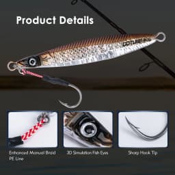 Goture 5pcs/lot Jigging Spoon Fishing Lure 80g 150g 200g With 3D Eyes And Hooks Luminous Deep Sea Hard Artificial Bait