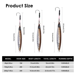 Goture 5pcs/lot Jigging Spoon Fishing Lure 80g 150g 200g With 3D Eyes And Hooks Luminous Deep Sea Hard Artificial Bait