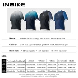 NBIKE Cycling Bike Jersey Mens Plus Size Short Sleeve Quick Dry with 3 Rear Pockets Moisture Wicking Full Zipper MTB Bike Shirt