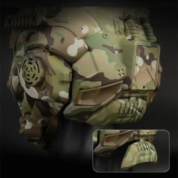 Tactical Command FAST Helmet Built-in Communication Headset Anti-fog Fan W-Ronin Assault Helmet Detachable Mask Replacement Lens