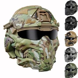 Tactical Command FAST Helmet Built-in Communication Headset Anti-fog Fan W-Ronin Assault Helmet Detachable Mask Replacement Lens