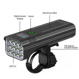 10000mAh Bike Bicycle Light USB LED Rechargeable Set Mountain Cycle Front Back Highlight 12*LED Headlight Lamp Flashlight