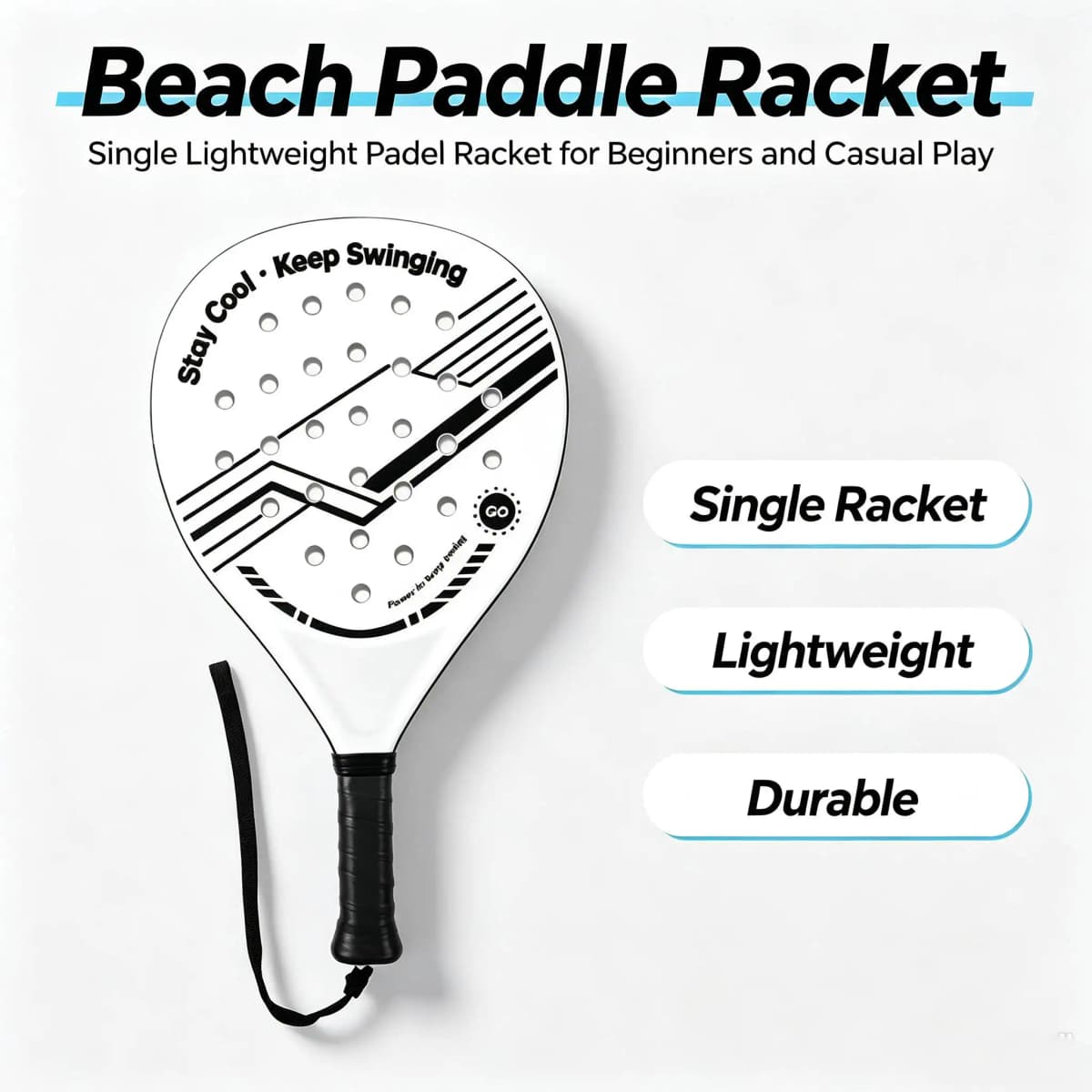Budget-Friendly Padel Tennis Racket for Beginners Intermediates Durable Anti-Vibration Handle Plastic Grip