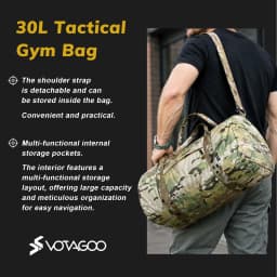 VOTAGOO 30L Tactical Travel Bag Large Capacity Storage Handbag Fitness Gym Duffel for Men Outdoor Sports