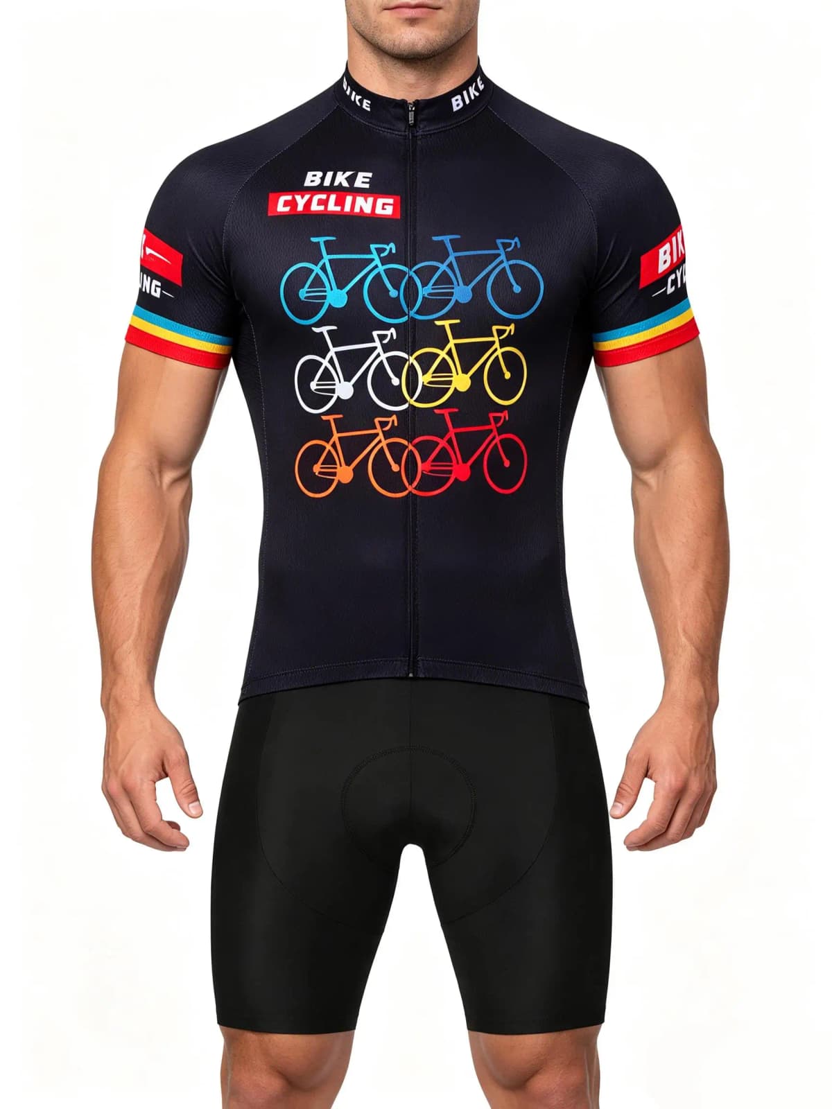 Summer Pro Team Black Cycling Clothing Cycling Jersey Set Men Road Bike Shirt Suit Bicycle Bib Shorts