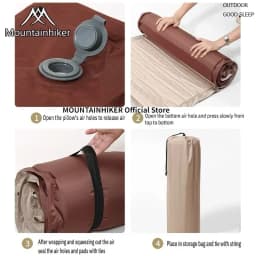 Outdoor Camping Self-Inflating Air Mattress Egg Crate Foam Sleeping Pad Moisture-Proof Floor Mat for Wild Tent Hiking