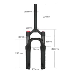 BOLANY Bicycle 16-inch Air Fork Children's Mountain Bike Suspension Fork Straight Tube 85mm Travel 9x100mm QR for MTB/Kids Bike