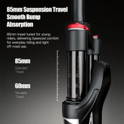 BOLANY Bicycle 16-inch Air Fork Children's Mountain Bike Suspension Fork Straight Tube 85mm Travel 9x100mm QR for MTB/Kids Bike