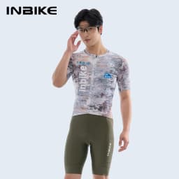 INBIKE New Men Short Sleeve Cycling Jersey Spring Summer Sweat Wicking Breathable Road Bike Clothing with Reflective Logo Design