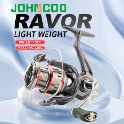Johncoo Ravor Spinning Fishing Reel 1000-4000 Size Max Drag 12kg Spinning Reel Carbon Body Lightweight Fishing Gear for Anglers