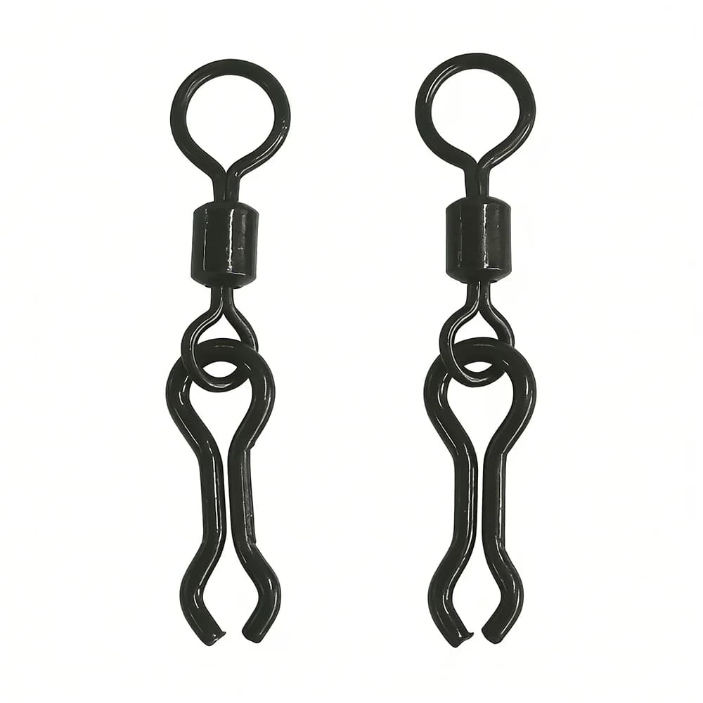 New 1000pcs Carp Fishing Accessories Big Small Eye Matt Black Rolling Swivel Ledear Sinker Connector Fishing Hook Tackle Pesca