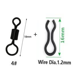 New 1000pcs Carp Fishing Accessories Big Small Eye Matt Black Rolling Swivel Ledear Sinker Connector Fishing Hook Tackle Pesca