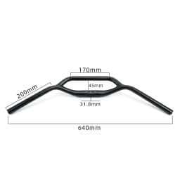 Mountain bike M handle 31.8mm aluminum alloy swallow handle 640mm welded extension frame horizontal handle accessories Handlebar