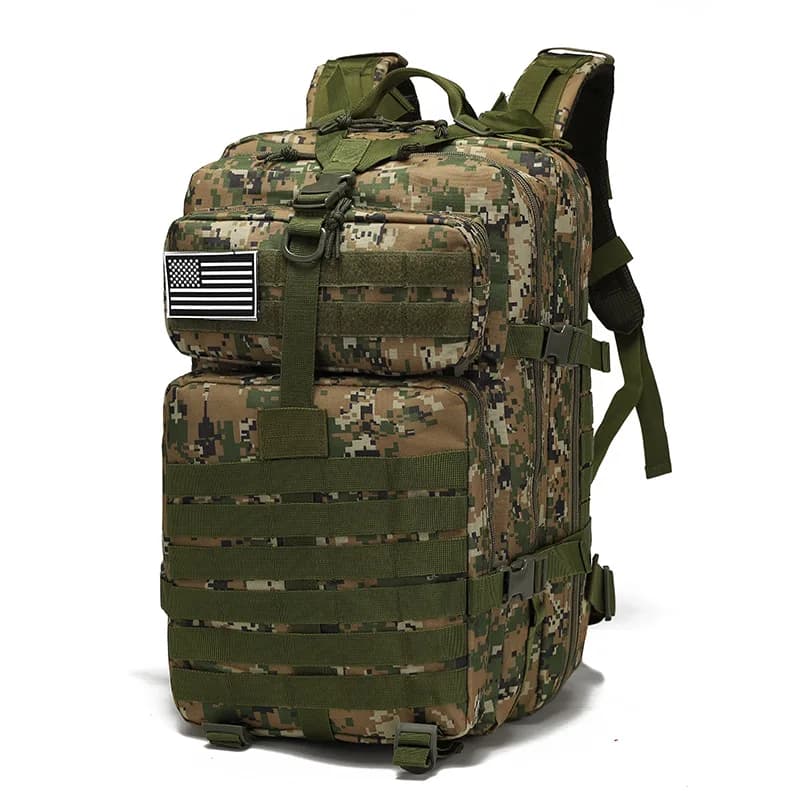 Tactical 50L Waterproof Backpack Multifunctional Laptop Double Shoulder 3P Bag for Hiking Camping Mountaineering