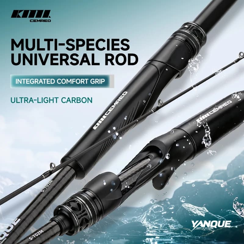 CEMREO Lure Fishing Rod 1.8m/1.98m/2.1m/2.4m Spinning/Casting Fishing Rod Light Weight Rod for Fishing Model:YANQUE-LY