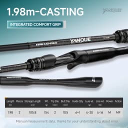 CEMREO Lure Fishing Rod 1.8m/1.98m/2.1m/2.4m Spinning/Casting Fishing Rod Light Weight Rod for Fishing Model:YANQUE-LY