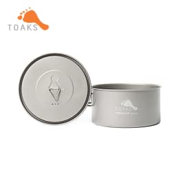 TOAKS 900ml Titanium Pot, 900ml D130mm Titanium Pot Camping Cookware Outdoor Pots, Hiking Equipment(POT-900-D130)