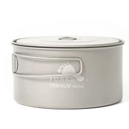 TOAKS 900ml Titanium Pot, 900ml D130mm Titanium Pot Camping Cookware Outdoor Pots, Hiking Equipment(POT-900-D130)