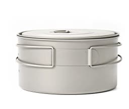 TOAKS 900ml Titanium Pot, 900ml D130mm Titanium Pot Camping Cookware Outdoor Pots, Hiking Equipment(POT-900-D130)