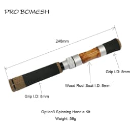 Pro Bomesh EVA Handle Wood Spinning Casting Reel Seat Handle Kit DIY Trout Fishing Rod Building Component Repair Accessory