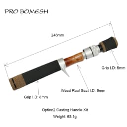 Pro Bomesh EVA Handle Wood Spinning Casting Reel Seat Handle Kit DIY Trout Fishing Rod Building Component Repair Accessory