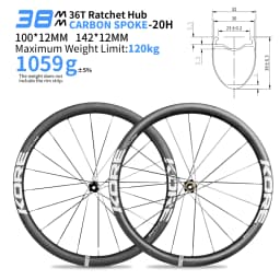 KORE CYCLONE Carbon Spoke Wheelset-50mm-T1000 Carbon Rims 36T/60T Ratchet Hub XDR/HG 700C Design for Ultra-Light Road Racing