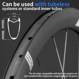 KORE CYCLONE Carbon Spoke Wheelset-50mm-T1000 Carbon Rims 36T/60T Ratchet Hub XDR/HG 700C Design for Ultra-Light Road Racing