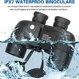 Marine Binoculars 10x50 with Rangefinder Compass for Adults FMC Lens Waterproof Fogproof Low Light Vision Binoculars for Boating