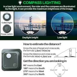 Marine Binoculars 10x50 with Rangefinder Compass for Adults FMC Lens Waterproof Fogproof Low Light Vision Binoculars for Boating
