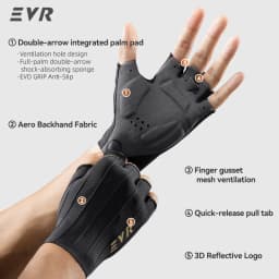 EVR Summer Cycling Gloves PALM Double Arrow Bicycle Short Finger Gloves Full Palm Shock Absorbing MTB Bicycle Pneumatic Gloves
