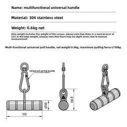 Stainless Steel Multifunctional Universal Handle Cable Machine Accessories High Pull Down Grip Fitness Equipment Parts