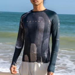 Nu-June Men Rashguard UPF50 Long Sleeve Surf Tops and Shorts Set Swimwear Three Pieces Sweatshirts Pants Beach Diving Suits