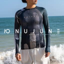 Nu-June Men Rashguard UPF50 Long Sleeve Surf Tops and Shorts Set Swimwear Three Pieces Sweatshirts Pants Beach Diving Suits