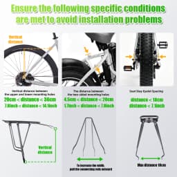 RBRL Bicycle Cargo Rack Rear Bike Rack 75kg Heavy Duty Aluminum Iron Rear Pannier Rack for 24" 26"27.5"/700C/29" MTB City Bikes