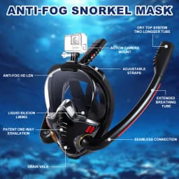 Adult Snorkelling Mask, Dual-Tube Swimming Mask, Silicone Inner Seal, Dry-Breathing System, Outdoor Beach Free-Diving Equipment